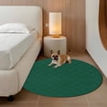 thumbnail image 4 of 3.3ft Washable Round Rug, Green Rhombus Non-Slip Circle Area Rug for Entryway Bedroom, Modern Green Plaid Abstract Geometric Diamond Lattice Indoor Accent Floor Mat for Home Decor, 4 of 9