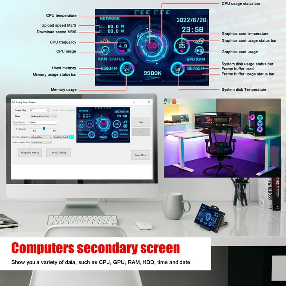 Display Screen,Inch Ips Lcd Computers Monitor Cpu Monitor Cpu Sub-screen Monitor Display Computers Lcd Monitor Support 3.5 Inch Ips Pi Qisuo Havou