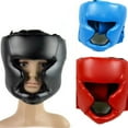 Windfall Boxing Head Guard, Faux Leather Boxing Martial Arts MMA Helmet