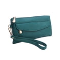 thumbnail image 2 of Wristlet Wallets for Women - Women's Wallet Long Clutch Purse with Wrist Strap, Leather Card Holder Organizer with Zipper Pocket, Large Capacity Handbag for Cash Phone, Fashion Accessory (Green), 2 of 5