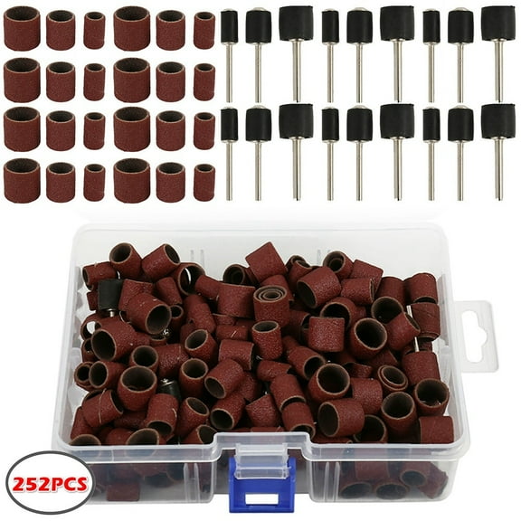 HOTBEST Sanding Drum Kit,104/252/307PCS Sandpaper Bands Sleeves Woodworking Craft Polishing Kit