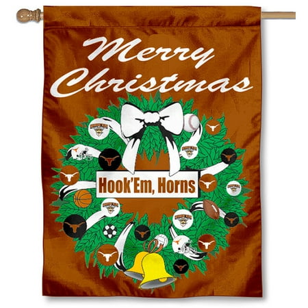 - University of Texas Longhorns Merry Christmas Banner Flag