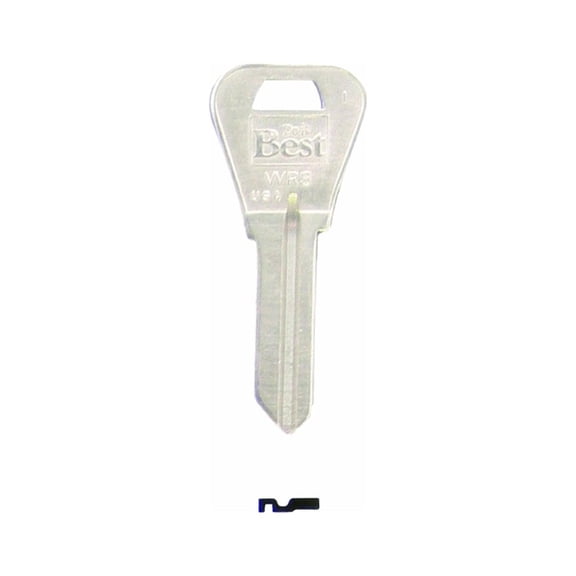 Kaba Ilco Corp. Weiser House Key Blank WR3/1054WB - Nickel-Plated Brass - 10 Pack