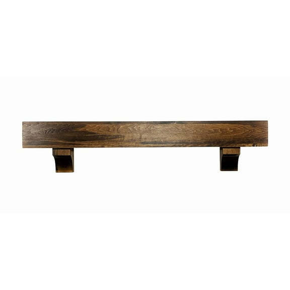 6" Deep Rustic Wood Beam Mantel with Corbels 42 48 54 60 66 72 84 (72, Provincial)