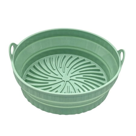 

Yipa Silicone Pot Air Fryer Basket Mat Heat Resistant Accessories Liner Reusable Baking Easy Cleaning Round Kitchen Tool Non-Stick Oven Round Green 20cm Diameter