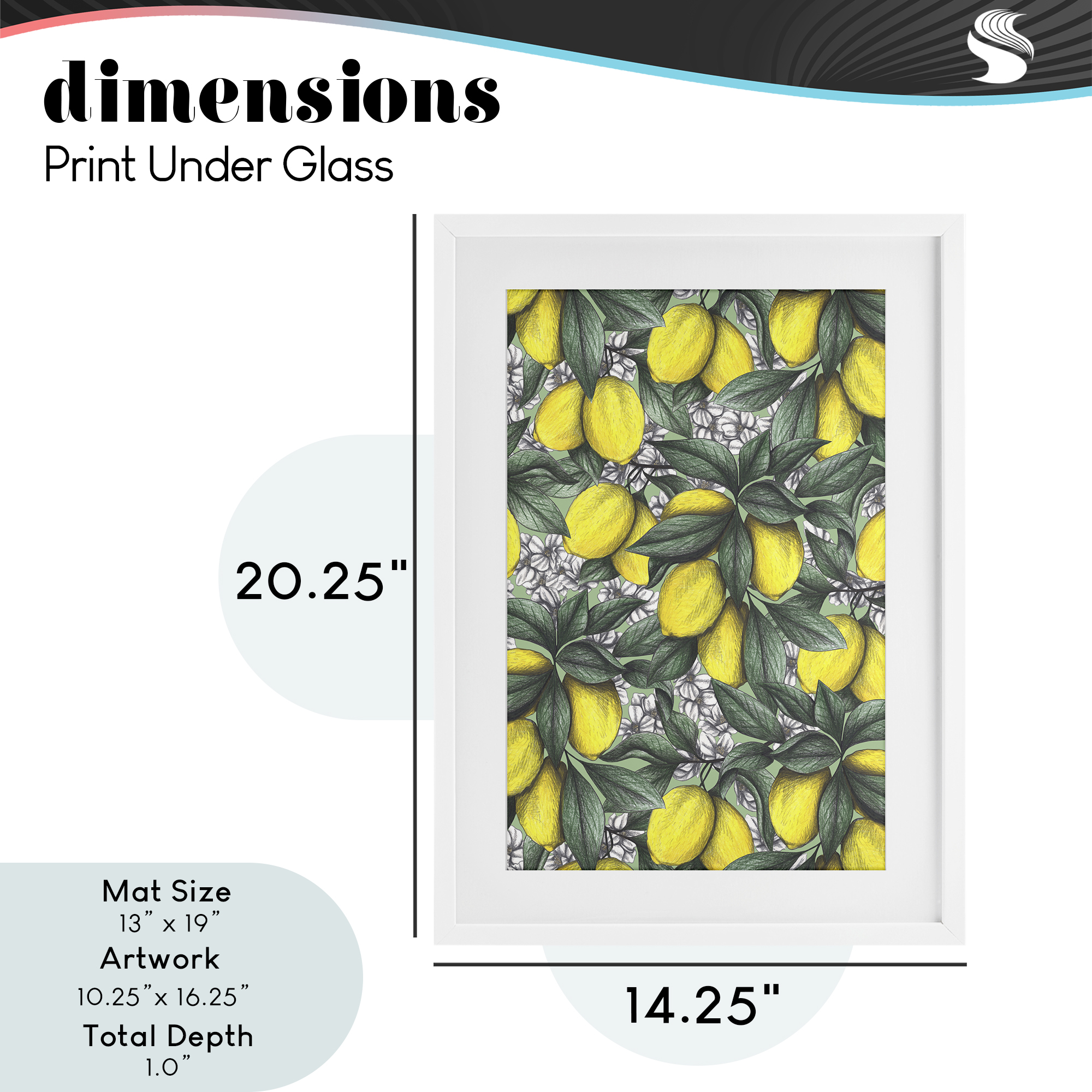 Under The Lemon Tree White Framed Print Under Glass, design by Cecilia Battaini