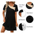thumbnail image 2 of Gleelaud Women's Color Block Casual Elegant T-shirt Dresses Short Sleeve Boho Beach Dress, 2 of 5