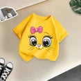 thumbnail image 4 of LRen Little Girls Shirts Girls Floral Printed Crewneck Holiday Short Sleeve Tops Girl's Fashion Casual Preppy Clothes Birthday Outfit Shirts, 4 of 4
