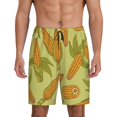 thumbnail image 1 of Balery Corn Pantalones cortos de pijama de punto de algodón para hombre con cinturilla y bolsillos-Medium, 1 of 6