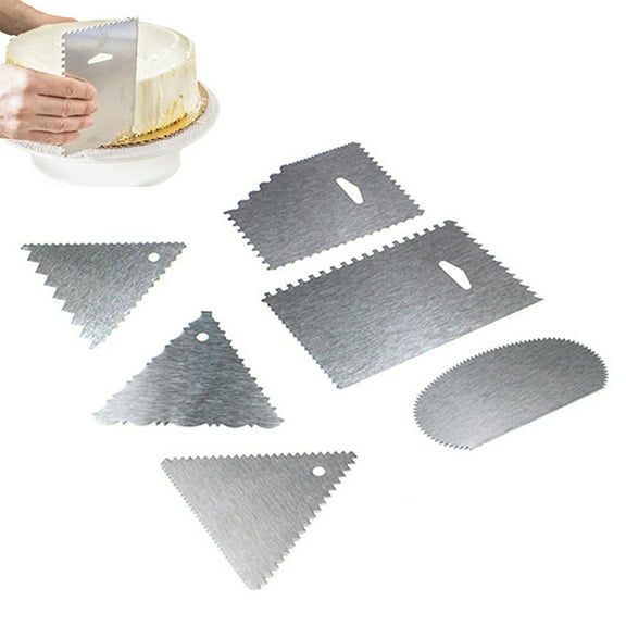 6-Pack Stainless Steel Cake Smoother Set - Perfect for Edges and Sides Decorating