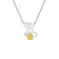 thumbnail image 2 of Delight Jewelry Silvertone Medium Translucent Yellow Paw Silvertone Dream Big Pendant Necklace, 25", 2 of 4