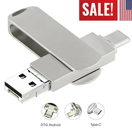 KingFurt 1TB USB 3.0 Flash Drive Type C OTG Memory Stick Thumb 4in1 For iPhone PC