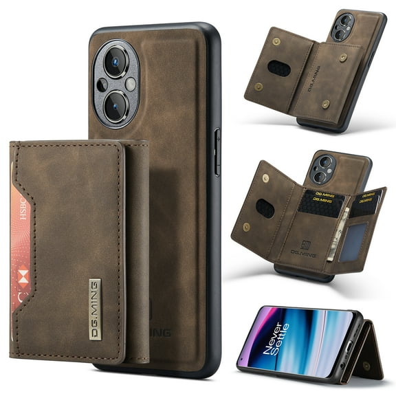 for OnePlus N20 5G Case ,Magnetic Buckle Leather Detachable Wallet Cover, Card Pocket Back Flip Kickstand Shockproof Business Slim Phone Case For OnePlus N20 5G,
Coffee