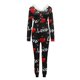 thumbnail image 4 of Gibobby Mono Ajustado de Verano Mono de manga larga con cuello en V para mujer, mono de manga larga con espalda abierta, pijama peludo para , mono, mono(Negro， XL), 4 of 5