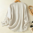 thumbnail image 4 of Long Sleeve Shirts for Women, Women’s 100% Merino Wool Cardigan Sweater Crew Neck Long Sleeve Knit Casual Button Down Lightweight Tops Outwear, 4 of 6