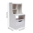 thumbnail image 4 of Wood Nightstand with 1 Storage Drawer, Modern Bed Side Tables End Table Bookshelf for Bedroom White, 4 of 8