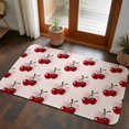 thumbnail image 6 of 3.94'x5.25' Area Rug for Bedroom, Pink Cherry Non Slip Soft Small Carpet for Living Room Dining Room, Washable Low Pile Rugs Kitchen Nursery Floor Mat Farmhouse Watercolor Cherries Fruits, 6 of 9