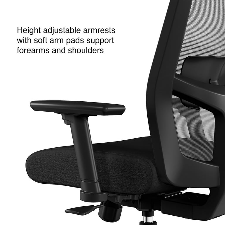Staples Workplace Series 500 Fabric Task Chair Black Adj. Lumbar
