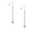 thumbnail image 2 of Delight Jewelry Silvertone Mini ''Believe'' Star - Silver-tone Long Sparkle Dangle French Earrings, 2 of 4