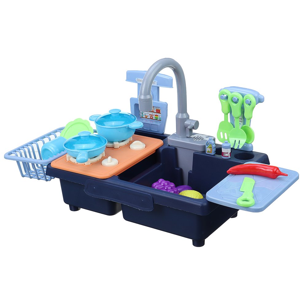 Kids Pretend Play Toy Play Dishwasher Toys Kitchen Sink Play Set with