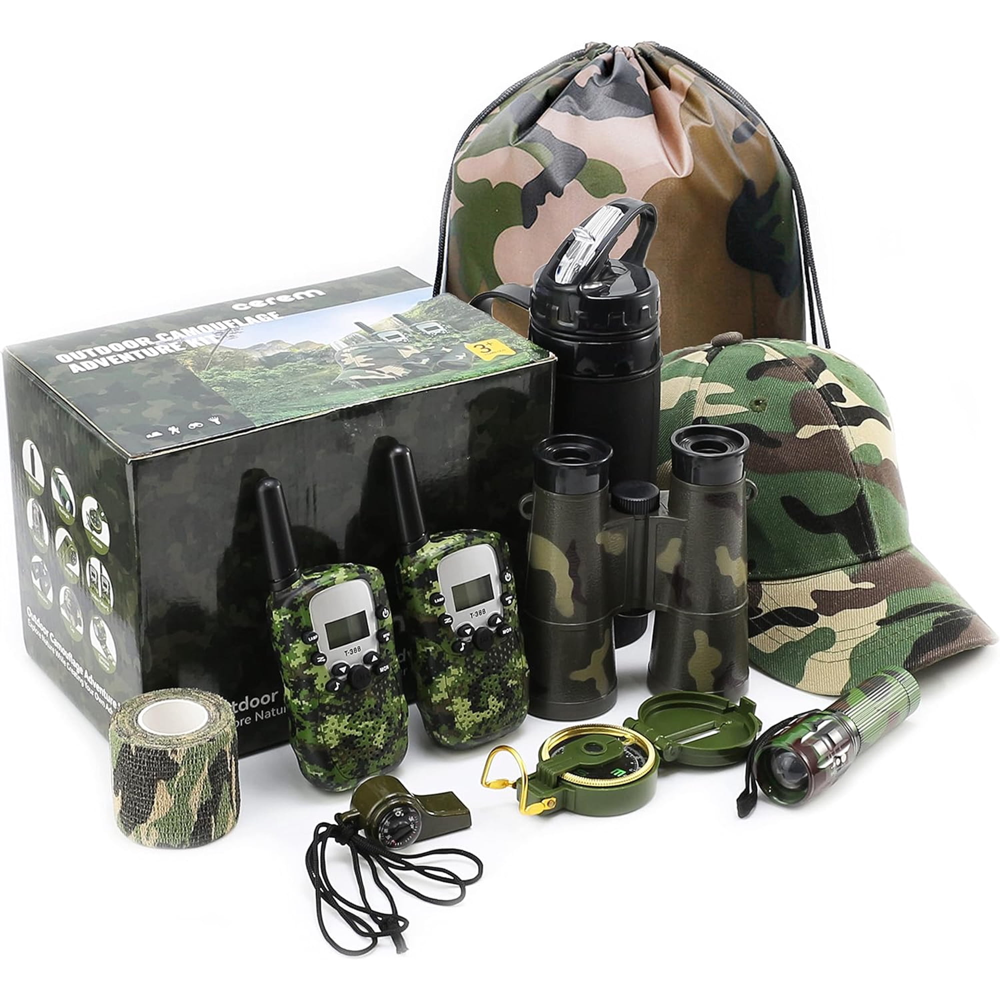 Kids Explorer Kit with Binoculars & Walkie Talkies – Outdoor Camping Gear
