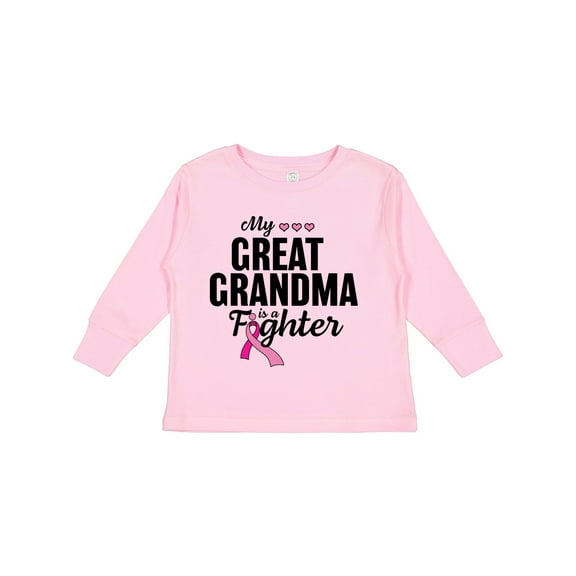 Inktastic Breast Cancer Awareness My Great Grandma is a Fighter Boys or Girls Long Sleeve Toddler T-Shirt