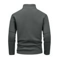 thumbnail image 3 of oqasdz Sweatshirts for Men Standing Collar Half Zip Long Sleeve Solid Color Thickend Slim Loose Work Outwear Pullover, 3 of 3