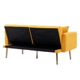 thumbnail image 4 of Two-seater Sofa Bed with Gold Metal Legs, Velvet sofa with 2 Soft Cushions, Living Room Accent Sofa Upholstered Reading Club Chair for Bedroom Office Decorative, 4 of 7