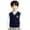 Dark Blue, variant on Embroidery Knit Vest for Kids Boys Girls Striped Trim V Neck Solid Sleeveless Gilet Unisex Campus Waistcoat Size 2-14 Years