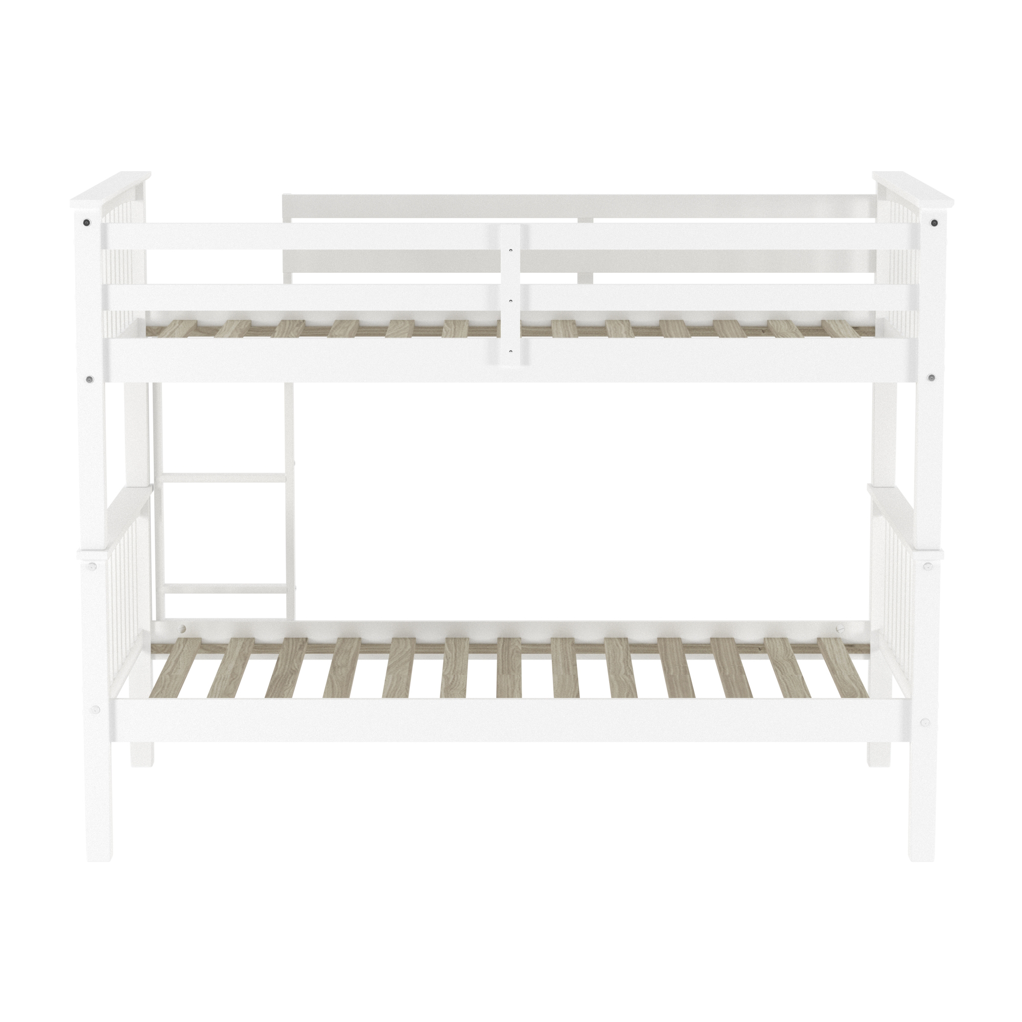Walker Edison Solid Wood Twin Over Twin Mission Design Bunk Bed - White