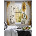 thumbnail image 3 of Vintage Sunflowers Sheer Curtains 39 Inch Length 2 Panels Set for Living Room/Bedroom, Spring Summer Retro Bees Yellow Floral Kitchen Curtains Grommet Curtains Window Treatments 27.5"x39"x2, 3 of 7