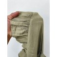 thumbnail image 7 of Olive Green Plus Size Casual Vacation Tie Front Ruffle Maxi Dress With V-Neck And Flared Sleeves, 7 of 7
