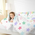 thumbnail image 4 of Castle Fairy Children Teens Colorful Stars Print 3 Pieces Queen Comforter Set,Geometric Stripes Lines Ultra Soft Bedding Sets,Kawaii Polka Dots Bedding Comforter Set Breathable, 4 of 8