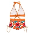 thumbnail image 5 of SwiftWear Women's Bikini Sets 2 Piece Tropical Print Swimsuit Halter Top & Boy Short Bathing Suit High Waisted Beachwear, Orange, 5 of 9