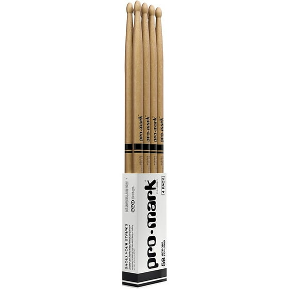 Promark Classic Forward Hickory Drum Sticks, Buy 3 Pair, Get 1 Pair Free 5B Wood Tip