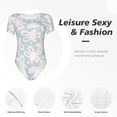 thumbnail image 4 of Saiise Pyjama à Manches Courtes Motif Lapin et Étoile pour Femmes, Col Rond, Justaucorps Extensible avec Fermeture à Pression-Grand, 4 of 7