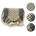 thumbnail image 3 of Maresse Bohemian Macrame Sling Bag - Handcrafted Grey & Cream Boho Purse with Fringe - Chic Eco-Friendly Shoulder Bag - Handmade Knitting & Weaving Boho Bag for Women, 3 of 5