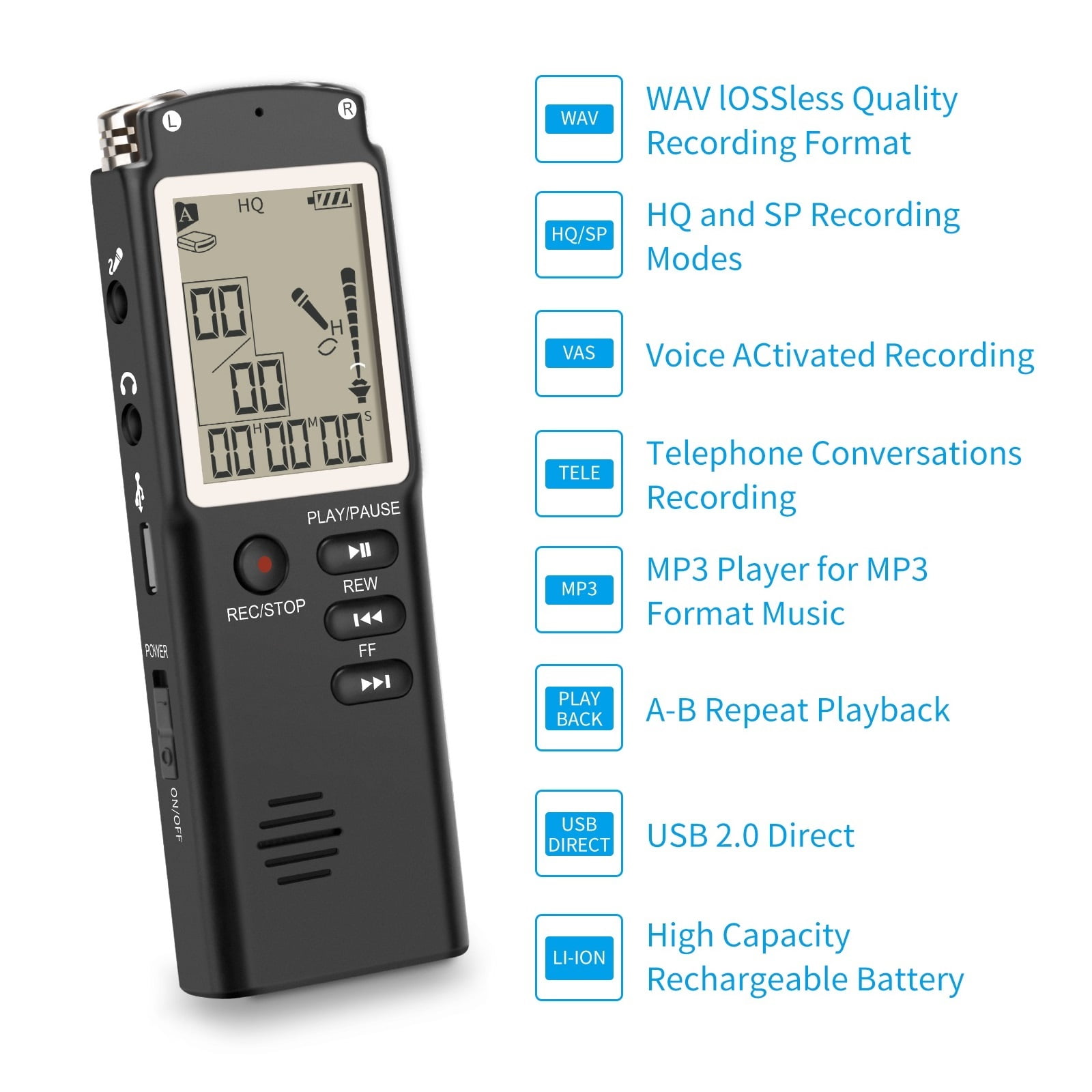 Digital Voice Recorder, Digital Voice Recorder with WAV,MP3 Player