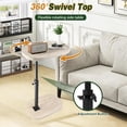 thumbnail image 4 of LPAMEOIU Adjustable-Height End Table with 360°Swivel Tabletop,C Shaped Side Table for Home/Office(White Grain), 4 of 12