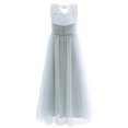 thumbnail image 3 of iEFiEL Kids Flowy Flower Girl Dress Cutout Back Wedding Birthday Party Dress Gray 4, 3 of 7