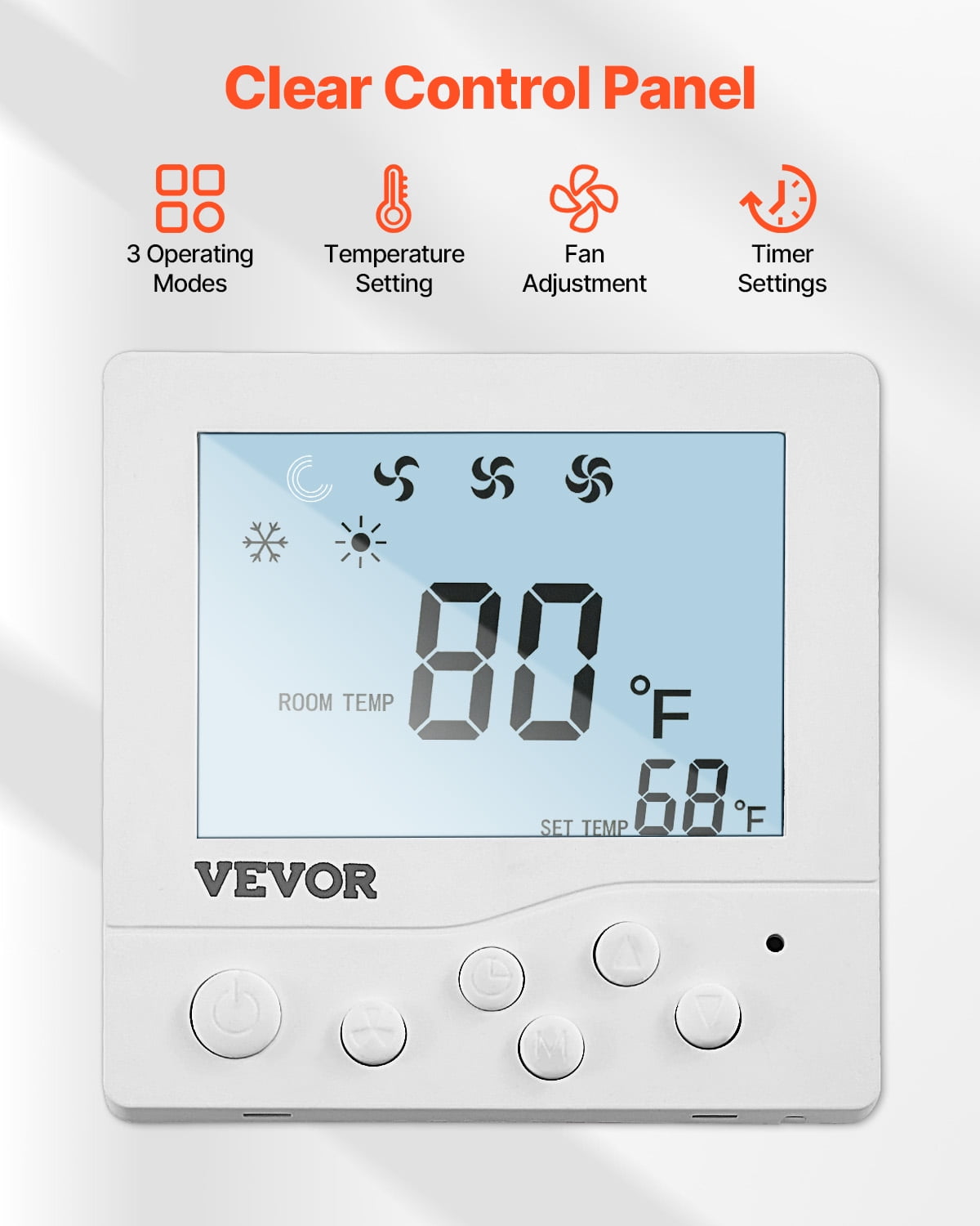 VEVOR RV Air Conditioner, 15000 BTU Non-Ducted Rooftop RV AC Unit, 65 dB Quiet Design, Including Air Distribution Box, Operation Panel and Installation Hardware, for Campers, Vans, Trailers, White