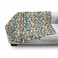 thumbnail image 2 of Cartoon Soft Flannel Fleece Throw Blanket, Colorful Rain Boots Cloudy Weather Autumnal Illustraiton, Cozy Plush for Indoor and Outdoor Use, 60" x 80", Marigold Sky Blue, by Ambesonne, 2 of 5