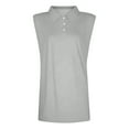 thumbnail image 5 of Yigetop Sleeveless Polo Shirts for Women, Shirts for Women 2025 Summer Button Down Collared Sleeveless Tops Business Work Casual Basic Blouses Golf Shirts for Woman Grey 3XL, 5 of 6
