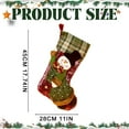thumbnail image 3 of Christmas Stockings, 18.5" Classic Farmhouse Large Christmas Stockings with 3D Santa, Snowman, Reindeer, Polar Bear for Family Holiday Party Christmas Decorations (Grey and Burgundy), 3 of 5