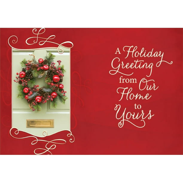 Designer Greetings Wreath On Door Box Of 18 Christmas Cards Walmart Com Walmart Com