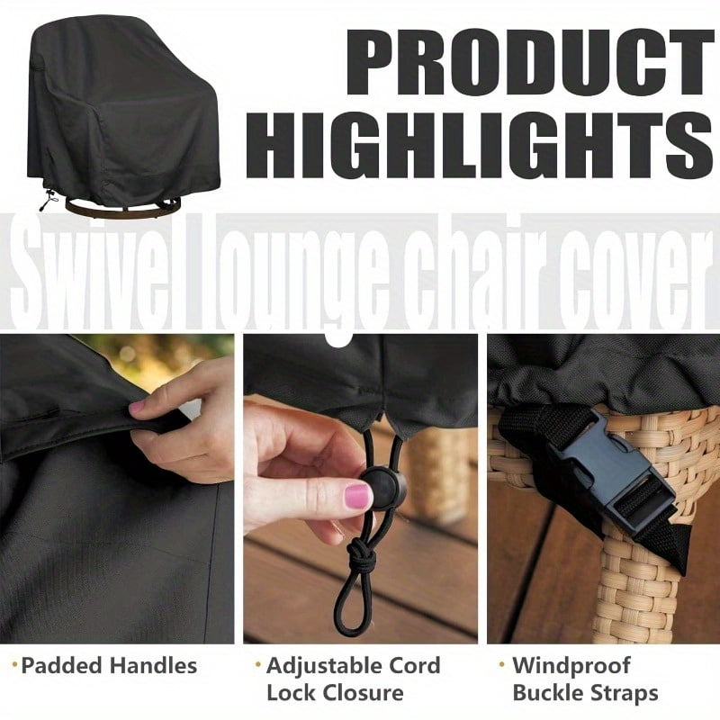 2pcs Outdoor Swivel Lounge Chair Cover, Lawn Patio Chairs, Waterproof Heavy Duty Patio Rocking Chair Covers for Outdoor Furniture,