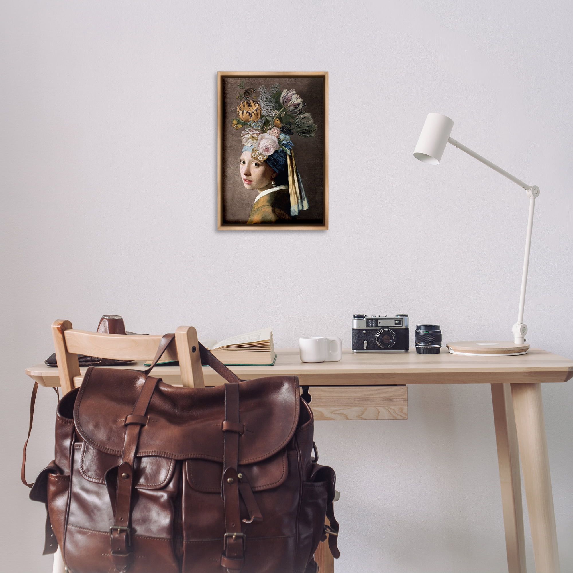 Stupell Industries Classic with Vintage Blooms People Painting Brown Floater Framed Canvas Art Print Wall Art, 17 x 25
