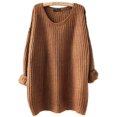 thumbnail image 1 of ARJOSA Women's Fall Sweaters Pullover Oversized Crew Neck Long Sleeve Knit Sweater Tunic Tops (Large, Brown), 1 of 4