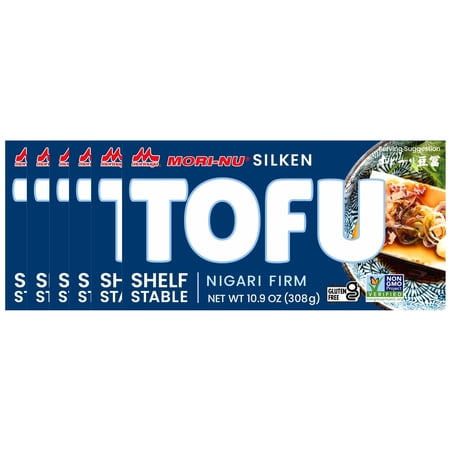 Mori-Nu Silken Nigari Firm Tofu Shelf Stable Non-GMO Vegan Gluten-Free 10.9 oz (Pack of 6)