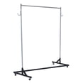 thumbnail image 2 of EDTara Heavy Duty Steel Garment Rack, z-Shape Single Rail With 300lb Capacity, Lockable Wheels, 2 Pvc Powder Covers, Hooks for Retail & Entryway, 2 of 8